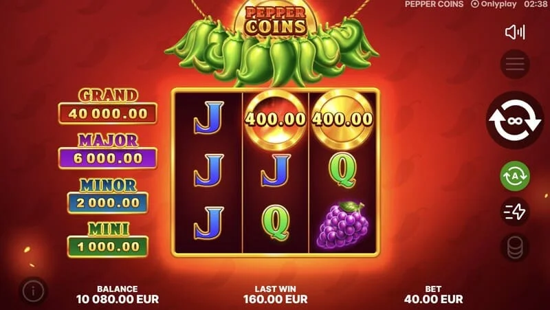 Pepper Coins - bonusmunten in de Hold and Win-ronde