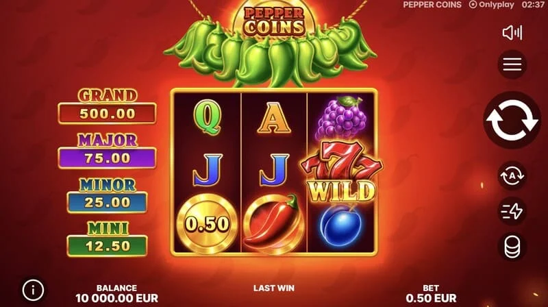 Pepper Coins - Wild-symbool op de rollen